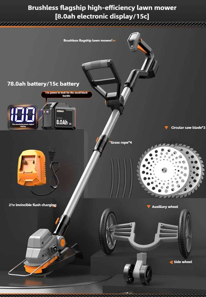 Electric small household lithium battery multi-function lawn mower