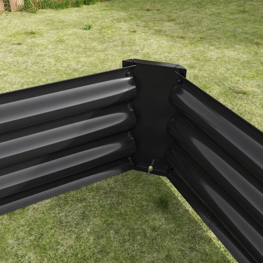 Raised Garden Bed Outdoor 6×3×1ft Metal Raised Rectangle Planter Beds for Plants Vegetables and Flowers Black
