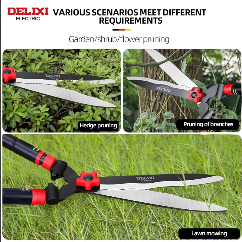 DELIXI ELECTRIC Brand Garden Hedge Shears, 10in/12inManual Hedge Clippers For Shaping Shrubs And Trimming Bushes