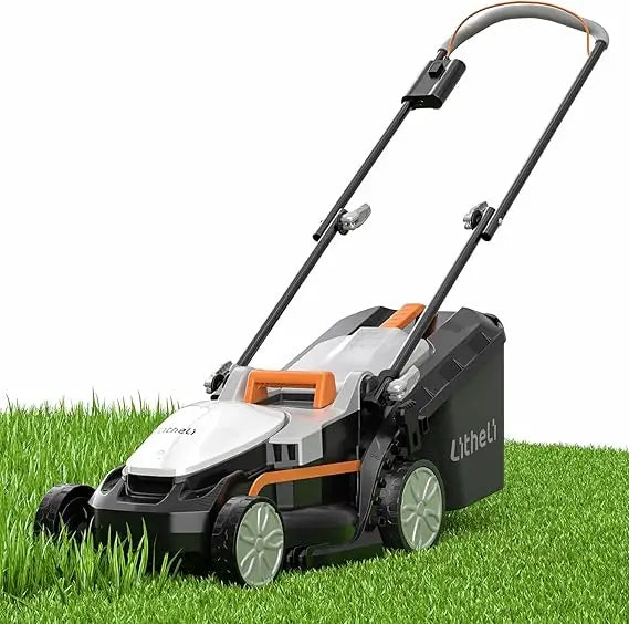 Litheli Cordless 13 Inch Cordless Lawn Mower 5 Heights, 20V Electric Push Lawnmower for Garden, Yard and Farm, with Brushless Mo