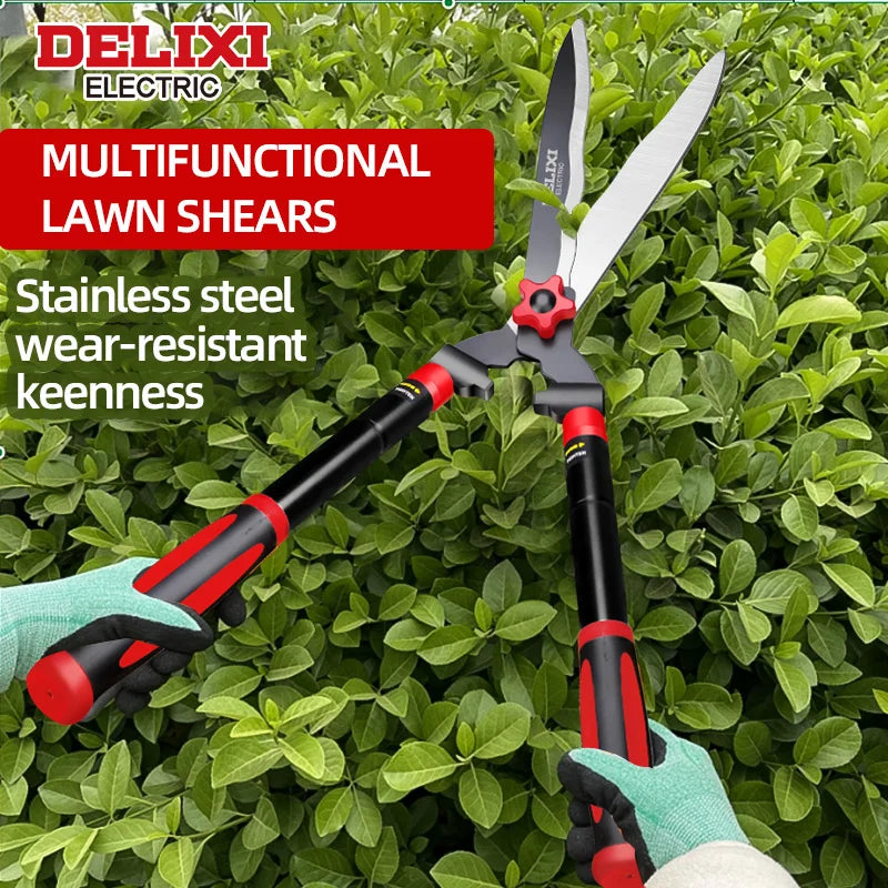 DELIXI ELECTRIC Brand Garden Hedge Shears, 10in/12inManual Hedge Clippers For Shaping Shrubs And Trimming Bushes