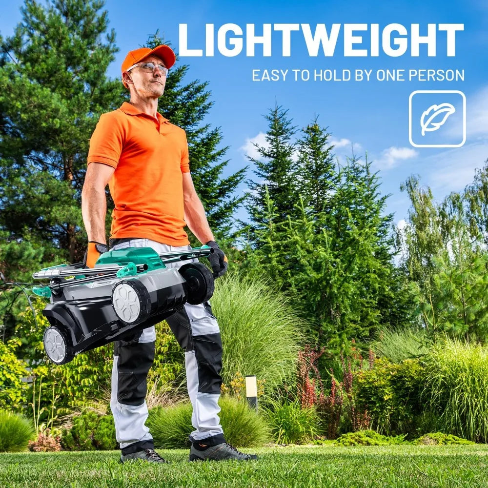 Litheli Cordless 13 Inch Cordless Lawn Mower 5 Heights, 20V Electric Push Lawnmower for Garden, Yard and Farm, with Brushless Mo