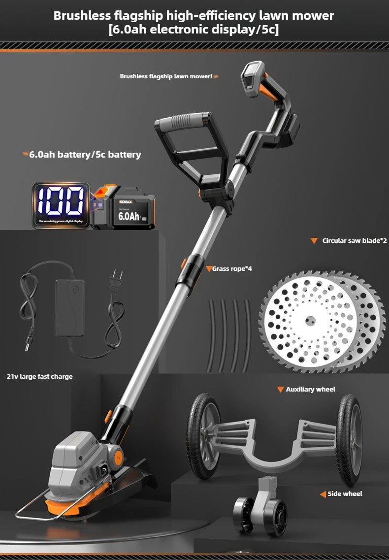 Electric small household lithium battery multi-function lawn mower