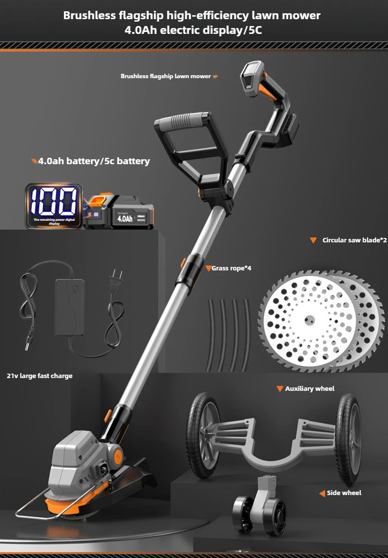 Electric small household lithium battery multi-function lawn mower
