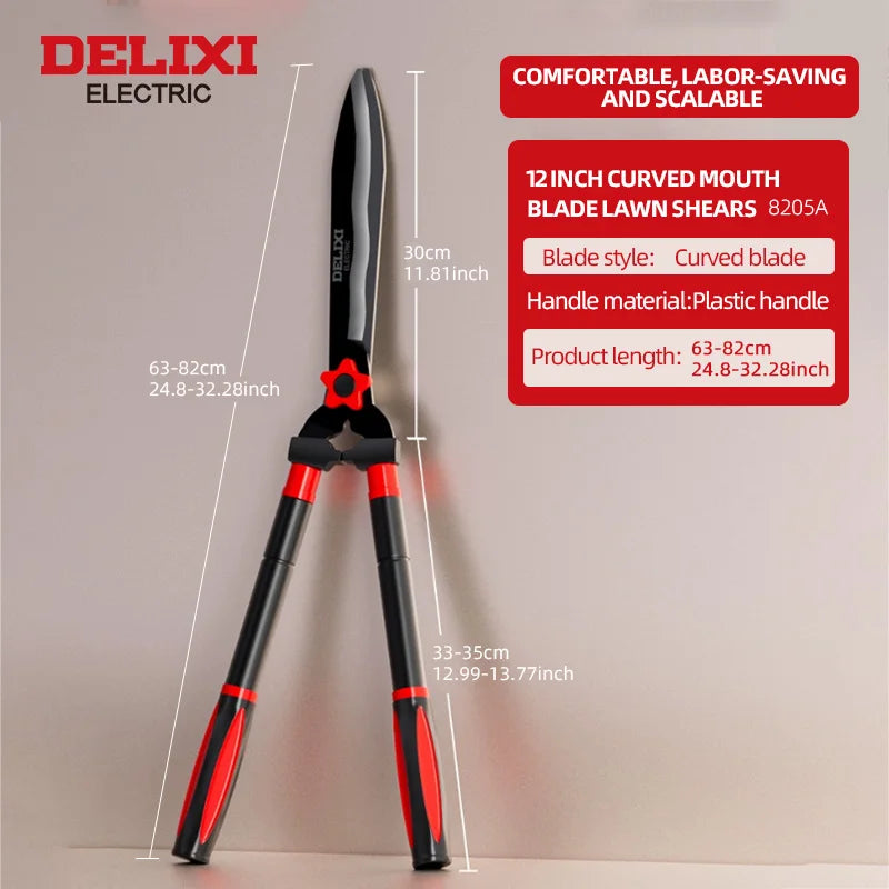 DELIXI ELECTRIC Brand Garden Hedge Shears, 10in/12inManual Hedge Clippers For Shaping Shrubs And Trimming Bushes