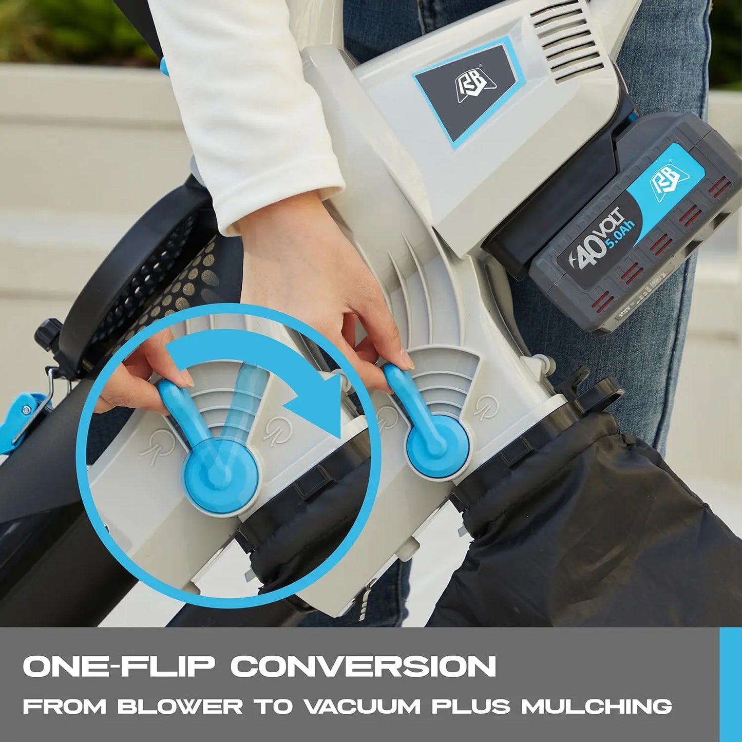 40V 3-in-1 Cordless Vacuum Blower \u2013 Powerful Leaf Blower, Mulcher & Vacuum with 4.0Ah Battery & Fast Charger, Adjustable Ha