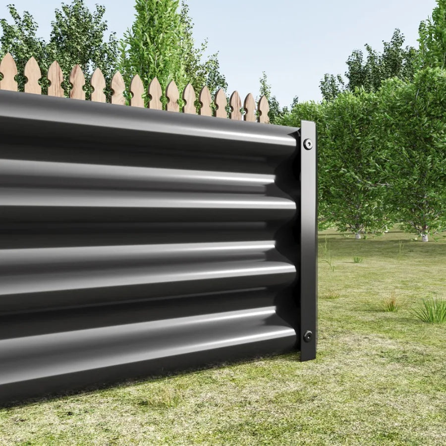 Raised Garden Bed Outdoor 6×3×1ft Metal Raised Rectangle Planter Beds for Plants Vegetables and Flowers Black