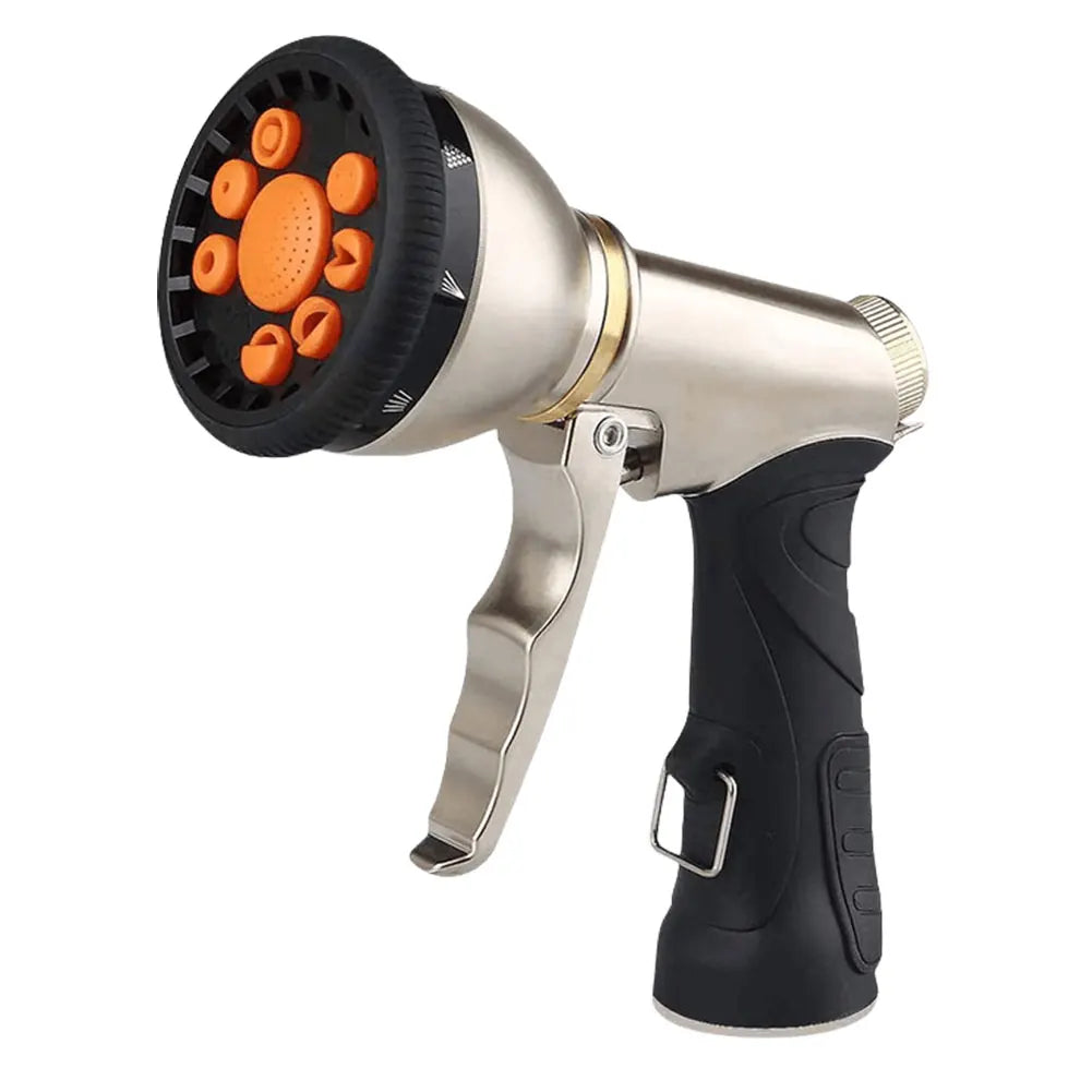 EcoGardenia Heavy Duty Garden Hose Nozzle – 9 Adjustable Spray Modessure Water Sprayer Slip Resistant Lawn Water Gun for Cleaning Watering Lawn Garden