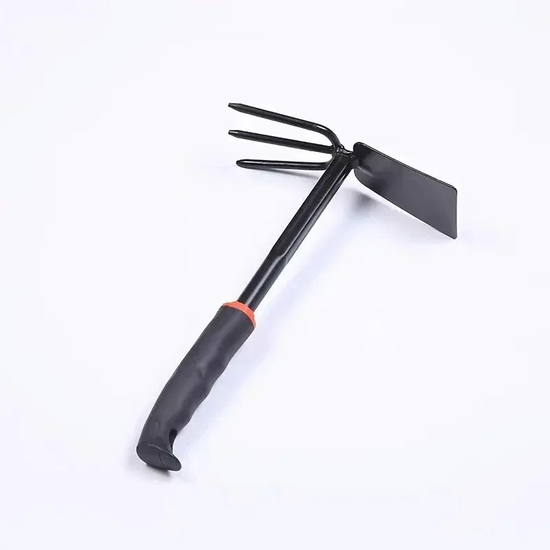 Black Rubber Handle Five Tooth Rake Gardening Four Piece Set Flower Shovel Dual-Purpose Hoe Gardening Tool