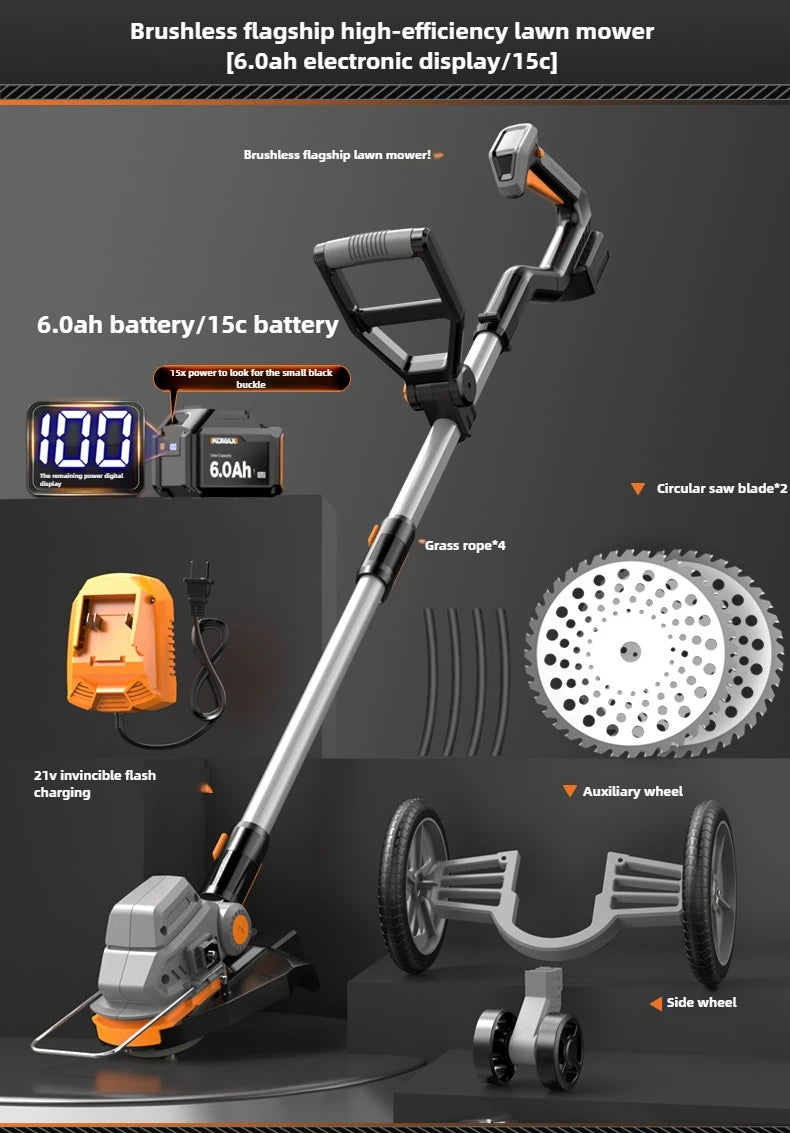 Electric small household lithium battery multi-function lawn mower