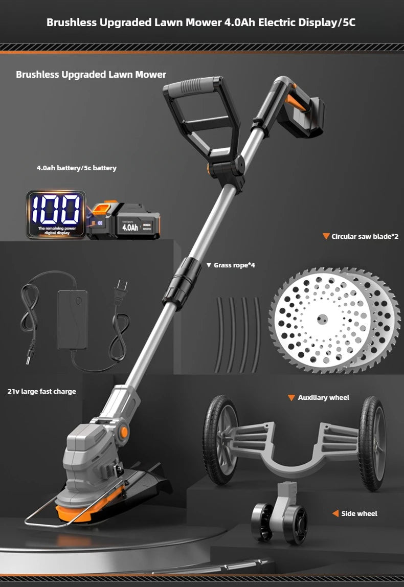 Electric small household lithium battery multi-function lawn mower