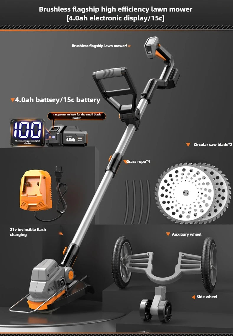 Electric small household lithium battery multi-function lawn mower