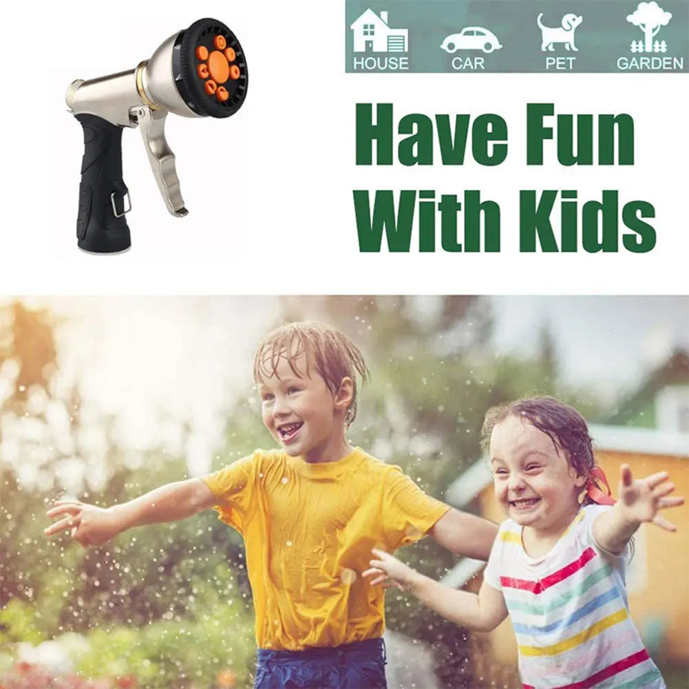 EcoGardenia Heavy Duty Garden Hose Nozzle – 9 Adjustable Spray Modessure Water Sprayer Slip Resistant Lawn Water Gun for Cleaning Watering Lawn Garden