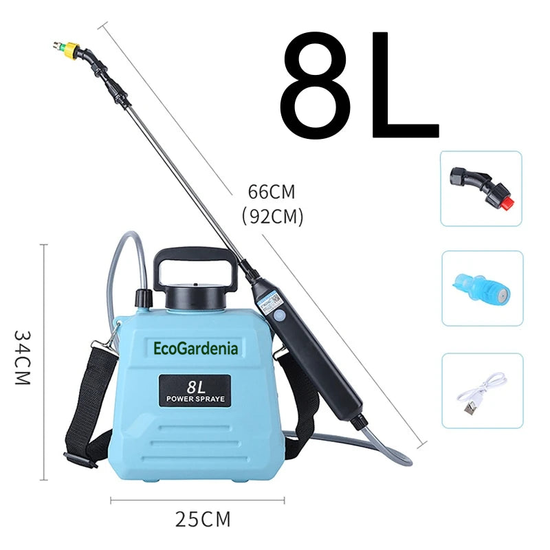 5L 8L Electric Sprayer Watering Can With Spray Gun Auto Garden Plant Mister 240 Minute Battery Life USB Charging Irrigation Tool