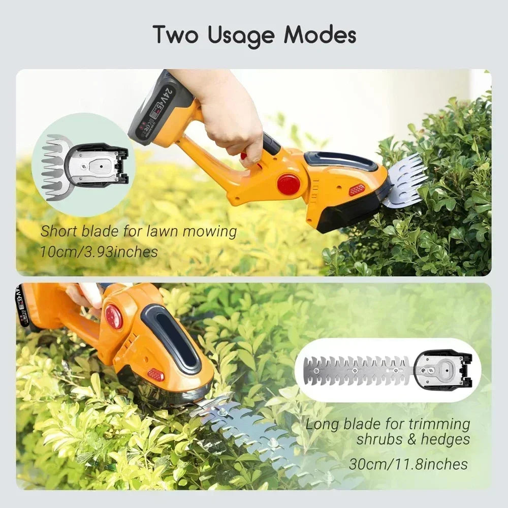 New Handheld Mini Pruning Electric Fence Mower Wireless Rechargeable Garden Trimmer Lithium Battery Cordless Hedge Trimmer Tools