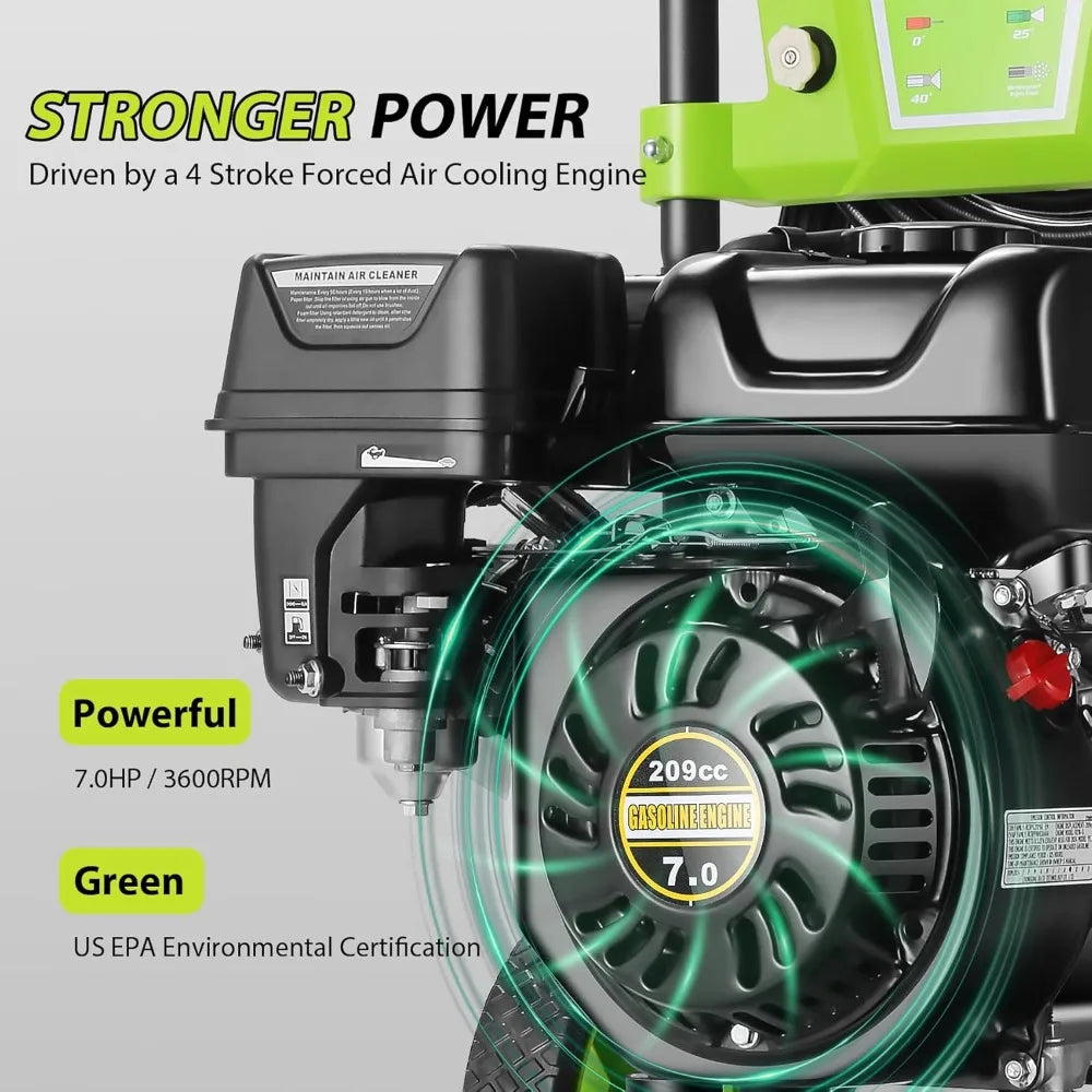 4200PSI Pressure Washer 2.4GPM Gas Power Washer 209CC Gas Powered Washing Machine Commercial High Pressure Washer
