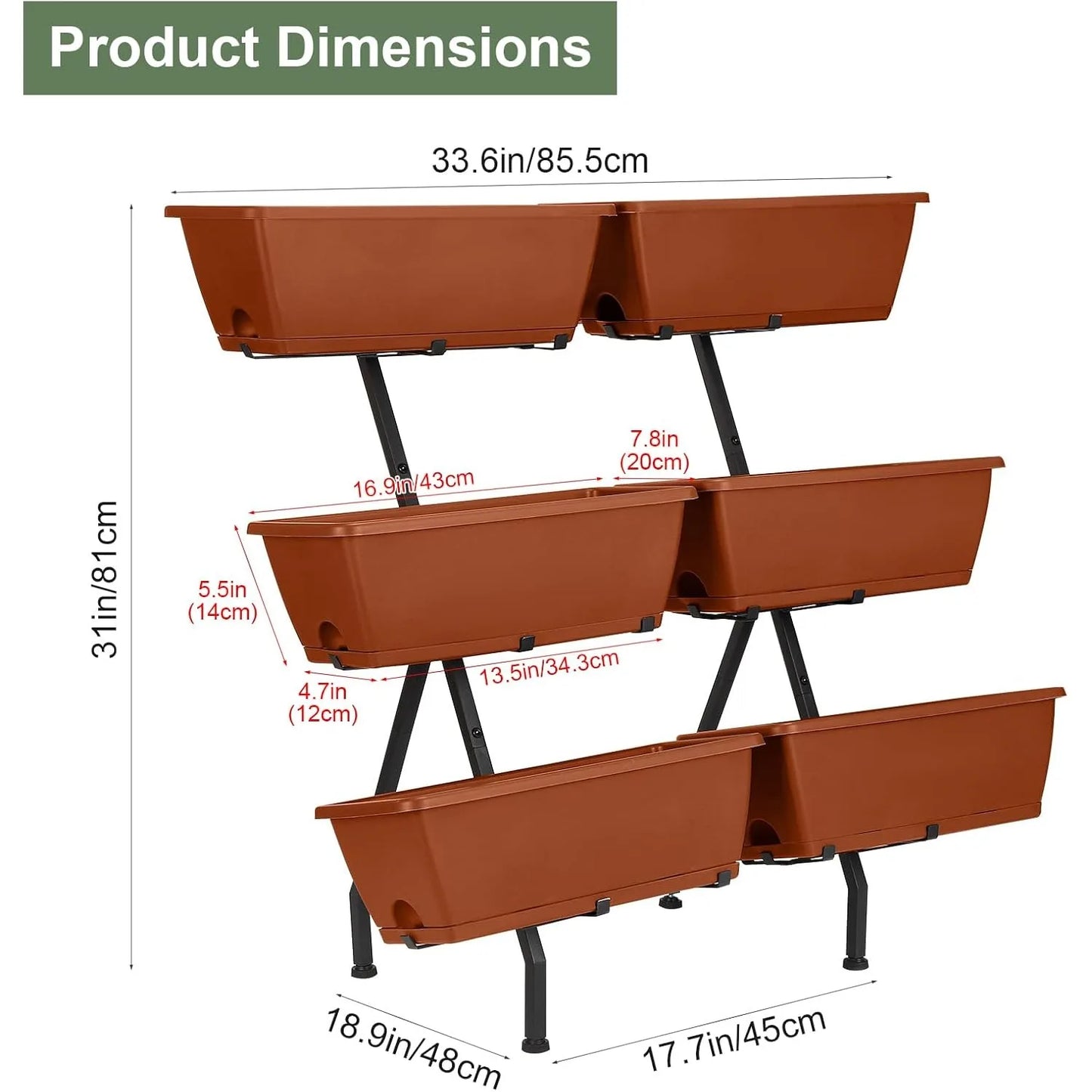 EcoGardenia 3-Tier Vertical Raised Garden Bed – Perfect for Your Garden, Patio, or Balcony