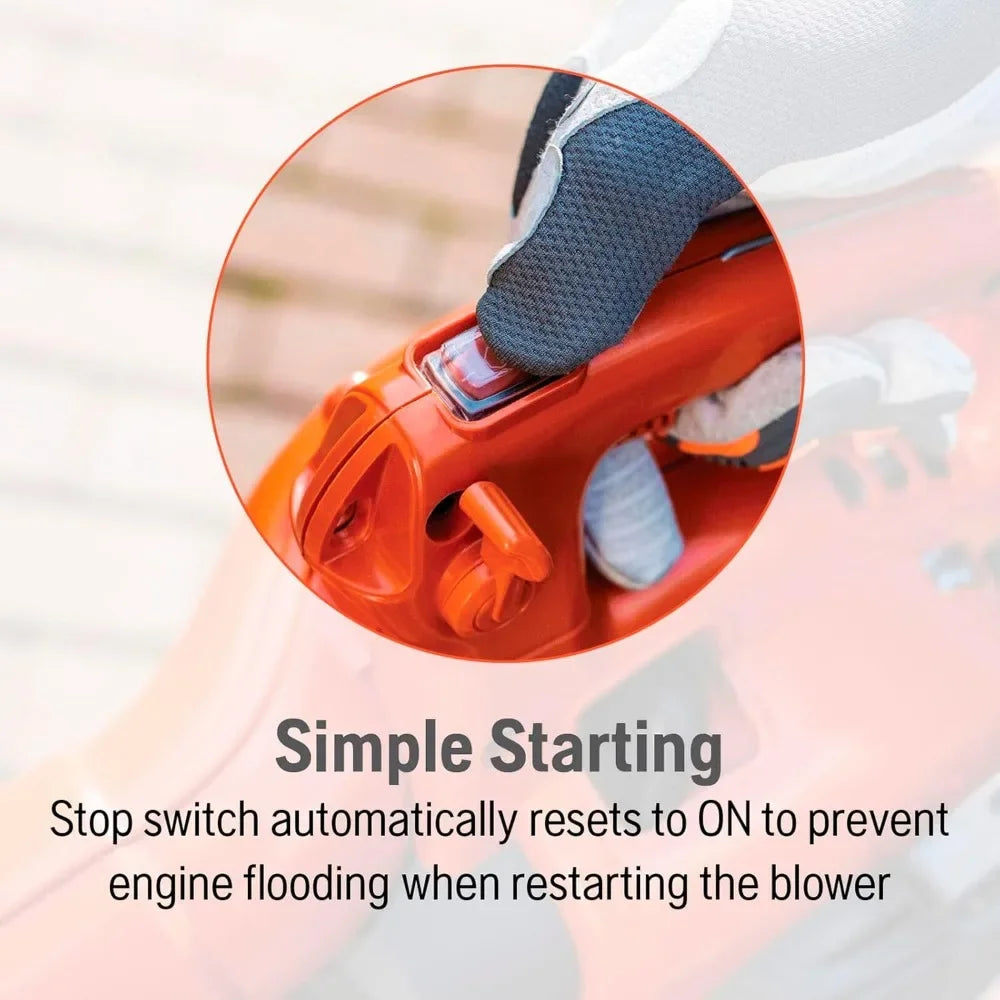 125BVx Gas Leaf Blower, 1.1-HP 2-Cycle Handheld Leaf Blower Vacuum Kit with Mulcher&Vac Bag,12.5-N Powerful Clearing Performance