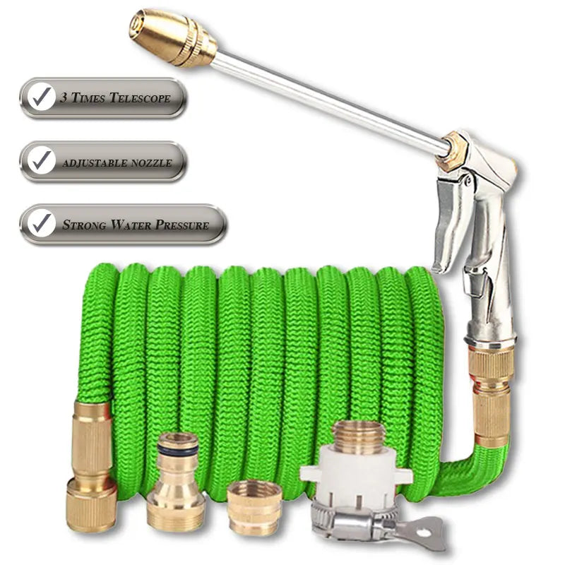 Garden Expandable Magic Hose Flexible Watering Pipe with Spray Water Gun Pressure Washer Farm Courtyard Car Wash Cleaning Tools