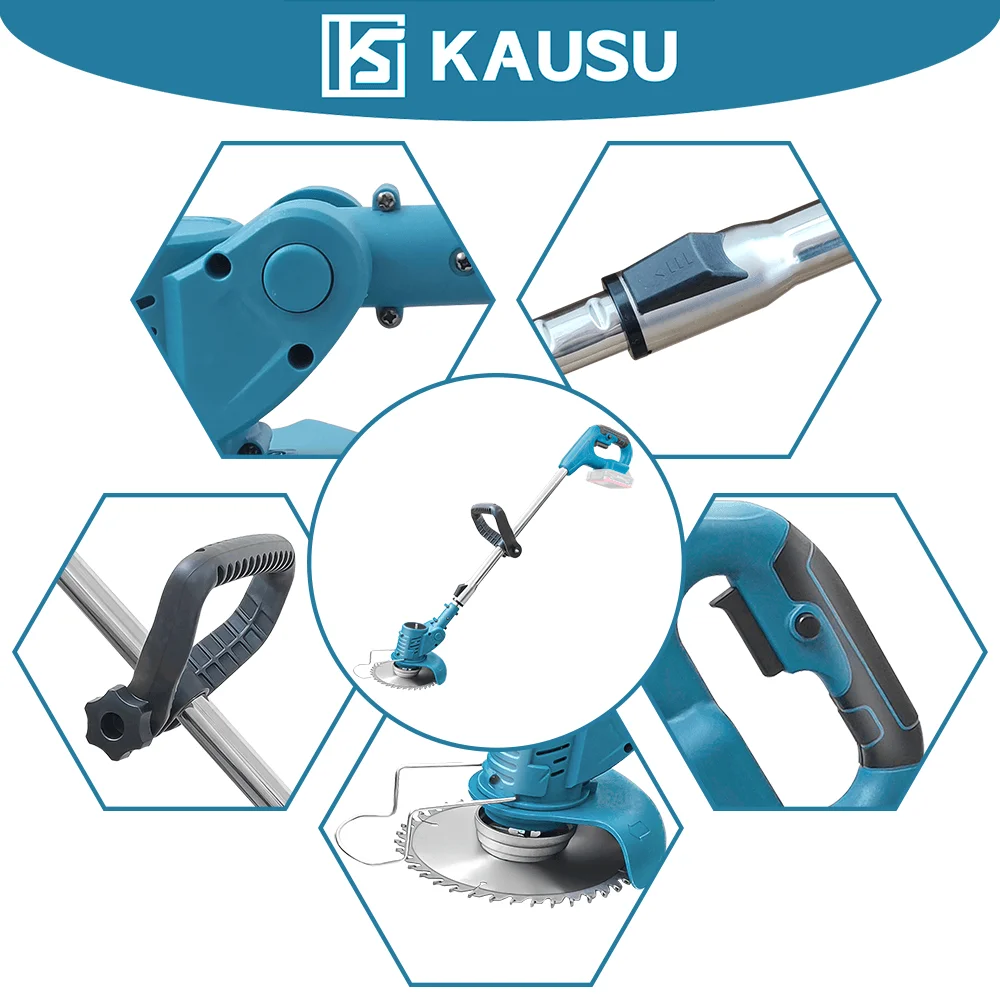 Electric Cordless Lawn Mower Adjustable Grass Trimmer Cutter Garden Pruning Cutting Power Tools For Makita 18V Battery