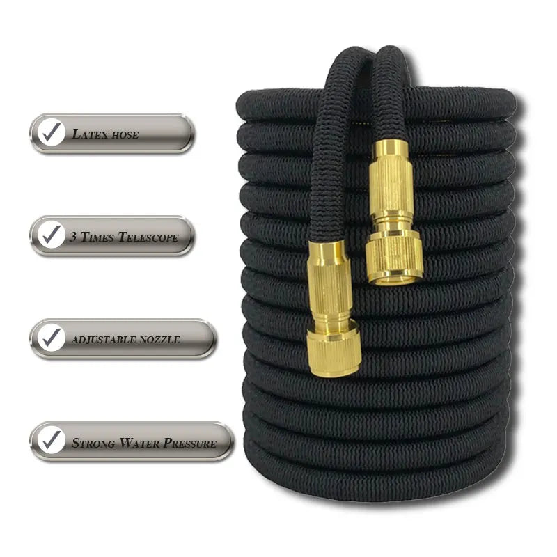 Garden Expandable Magic Hose Flexible Watering Pipe with Spray Water Gun Pressure Washer Farm Courtyard Car Wash Cleaning Tools