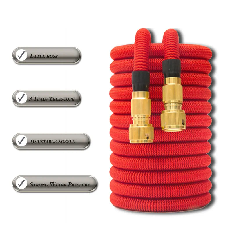 Garden Expandable Magic Hose Flexible Watering Pipe with Spray Water Gun Pressure Washer Farm Courtyard Car Wash Cleaning Tools