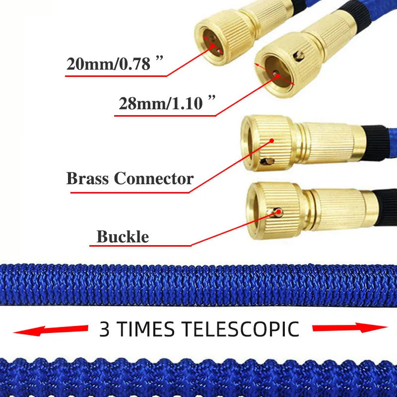 Garden Expandable Magic Hose Flexible Watering Pipe with Spray Water Gun Pressure Washer Farm Courtyard Car Wash Cleaning Tools