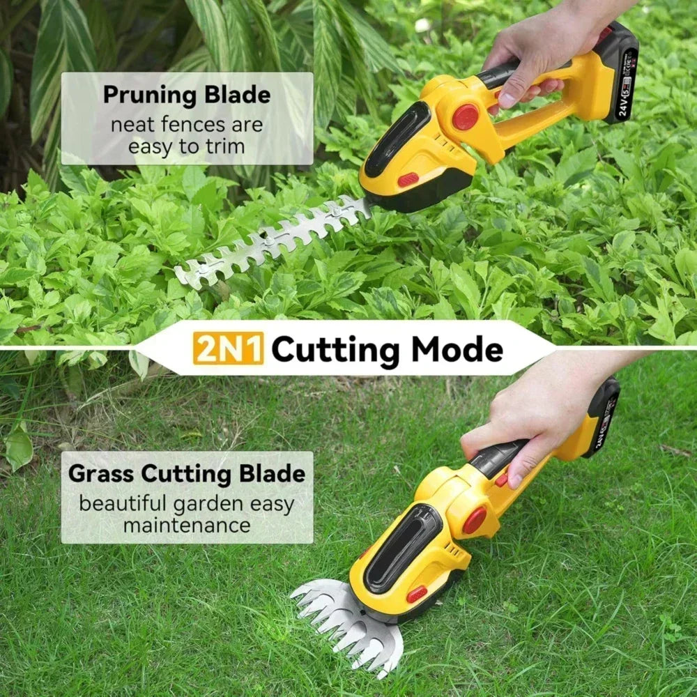 New Handheld Mini Pruning Electric Fence Mower Wireless Rechargeable Garden Trimmer Lithium Battery Cordless Hedge Trimmer Tools